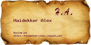 Haidekker Alex névjegykártya